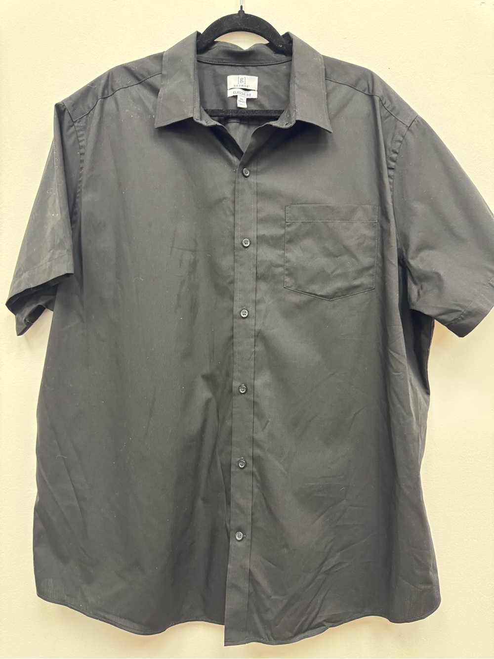 George Short-Sleeve Button-Down Shirt - Black